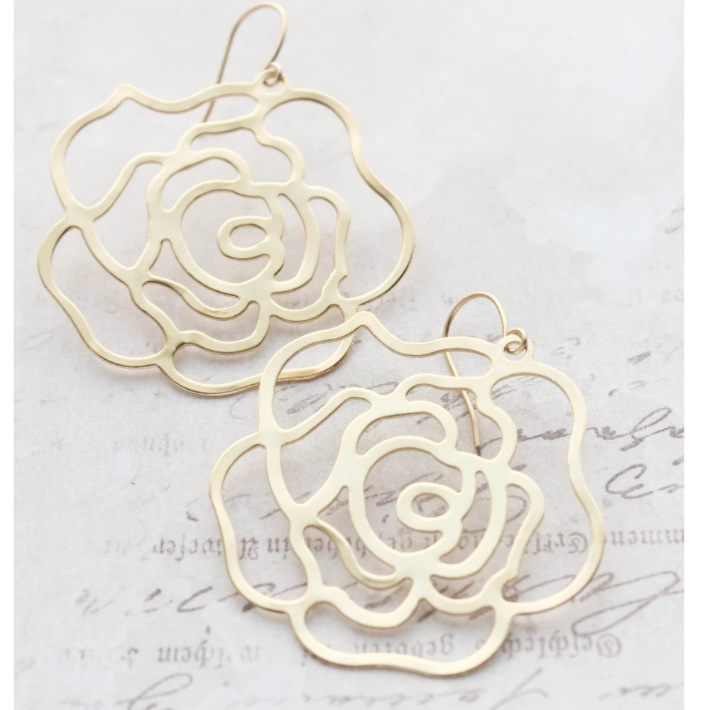 Rose Petal Filigree Hoop Earrings